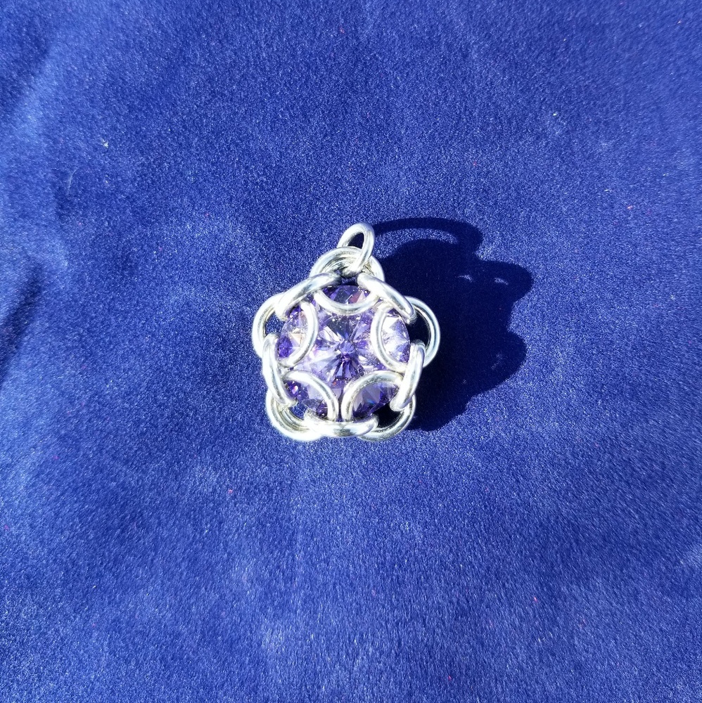 Purple Swarovski crystal pendant
